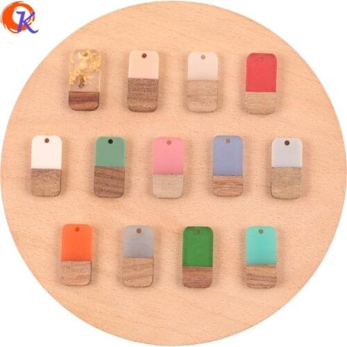 Cordial Design 100Pcs 13*26MM DIY/Hand Made/Charms/Natural Wood & Resin/Rectangle Shape/Earring Findings/Jewelry Accessories