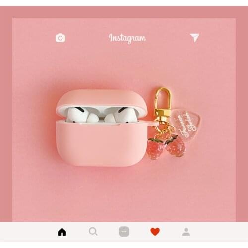 Cute Korean Crystal Strawberry Case for Apple Airpods Pro Case Bluetooth Wireless Earphone Cover for AirPods 3 Case Accessories