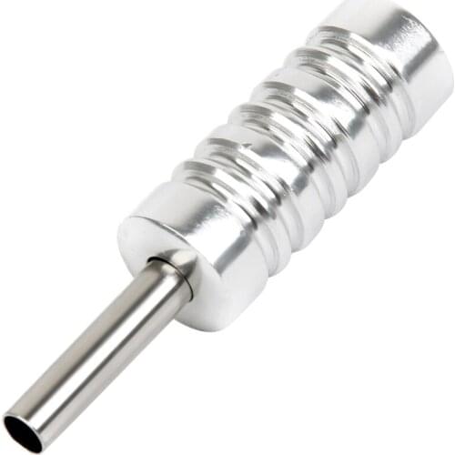 Silver Aluminum Alloy Tattoo Machine Handle Grip Tube With Back Stem Supply