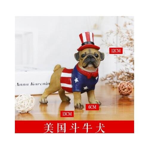 Garden decoration Art garden creative mei qi bulldog tabletop office resin crafts simulation dog gift setting sculpture