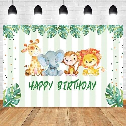 Yeele Cartoon Wild Animal Leaves Birthday Party Baby Photography Backdrop Photographic Decoration Backgrounds For Photo Studio