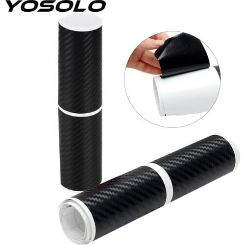 YOSOLO 4 piece/set B-pillar Modified Car Stickers Car Styling Anti-Scratch Stereo Carbon Fiber Universal Auto Accessories