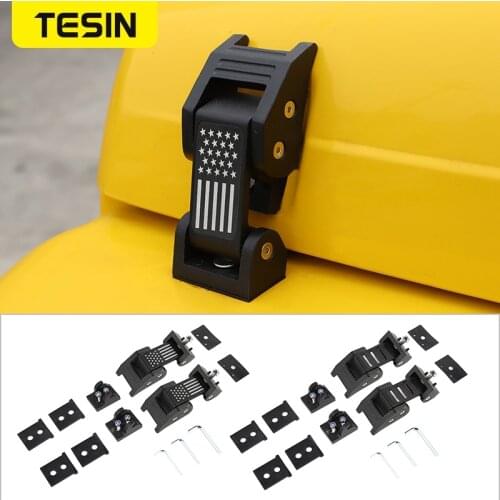 TESIN Locks Hood for Jeep Wrangler TJ 1997 Car Engine Hood Latch Catch Cover Kit for Jeep Wrangler TJ 1997-2006 Car Accessories