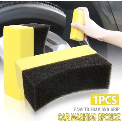 2pcs Car Tire Waxing Polishing Washing Sponge Cleaning Pad Brush Auto Wash Tool Interior Detailing Brush Car Accessories