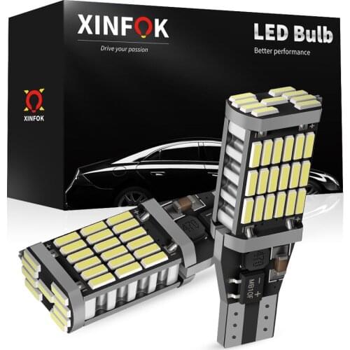 2 PCS Car LED Light Bulbs DC 12V 5 Watts 4014 SMD Interior Reading Parking Reverse Lights T10 W5W No Error White