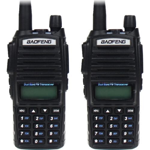 2Pcs Baofeng UV-82 Dual Band VHF/UHF 136-174/400-520 MHz 8W Handheld FM Transceiver Waterproof Two Way Radio Amateur Scanner