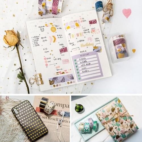 20Pcs Washi Tape Adhesive Masking Tapes Stickers for Bullet Journal Diary Decors