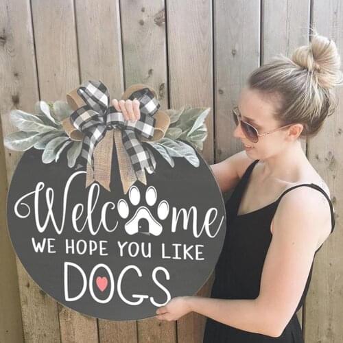 25 CM Featival Party Welcome Sign Acrylic Sign Holiday Decor Crafts Pendant Rustic Front Door Hello Text for Farmhouse Porch