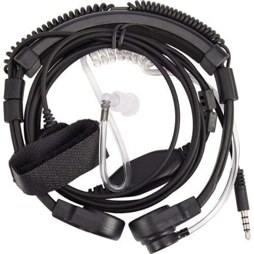 3.5mm Adjustable Throat Mic Microphone Covert Acoustic Tube Earpiece Headset With Finger PTT for iPhone Android Mobile Phone