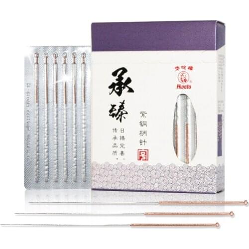 5 boxes 100pcs/boxHwato Copper handle Acupuncture Needle Disposable Needle 10pcs needles packing together