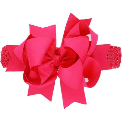 8 inch 20cm large hair bow three layers grosgrain ribbon bows with clip elastic wide headband