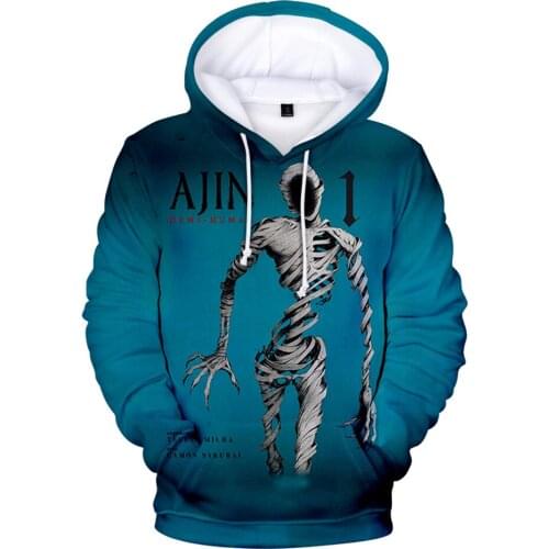 Ajin Demi Human Anime 3D Prints Hoodies Women Men Fashion Long Sleeve Hooded Sweatshirt Hot Sale Casual Streetwear Clothes