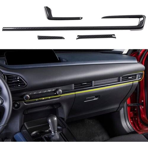 Accessories Fit For Mazda CX-30 CX30 2019 2020 202 Carbon Fiber Center Air Vent Outlet Dashboard Button Cover Trim