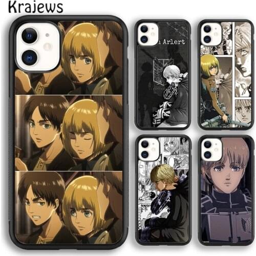 Krajews Armin Arlert Attack on Titan Anime Soft Phone Case Cover For iPhone 5 SE 6s 7 8 plus X XR XS 11 12 pro max Galaxy S9 S10