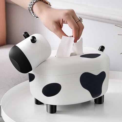 White Animal Cute Paper Tissue Box Container Kitchen Cute Nordic Animal Tissue Boxes Storage Papel Seda Wipes Case BW50ZJ