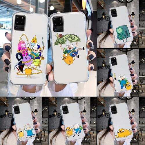 Cartoon Adventure Time Phone Case For Samsung Galaxy Note 4 8 9 10 20 S8 S9 S10 S10E S20 Plus UITRA Ultra transparent trend