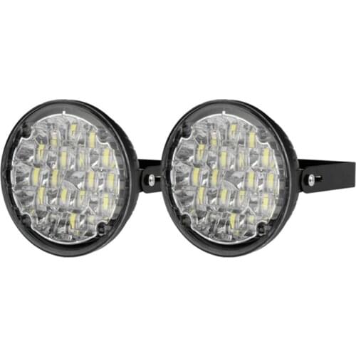 New 2X 12V Daytime Running Light DRL Fog Lamp Bright White18 LED Round Car Driving