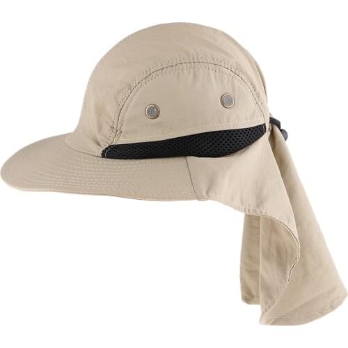 Breathable Men Fishing Sun Protection Hat Summer Head Neck Cover Mountaineering