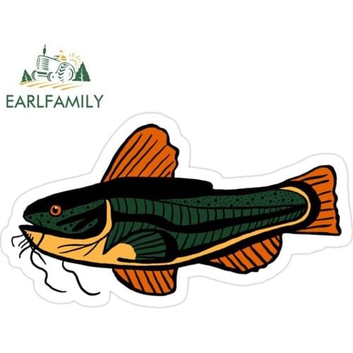 EARLFAMILY 13cm x 7.2cm for Cat Fish DIY Motorcycle Car Stickers Personality Creative Stickers Anime Occlusion Scratch Decals