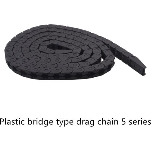 5x5 Drag Chain Transmission Plastic Machine Cable Wire Carrier with end connectors for CNC Router Machine Tool length one meter