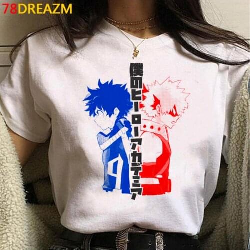 My Hero Academia tshirt male kawaii white t shirt couple clothes harajuku kawaii top tees t-shirt couple clothes streetwear