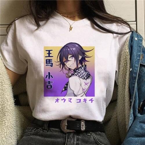 Japanese Anime T Shirt Women Kokichi Oma Summer Short Sleeve Tshirt Funny Graphic Tee Harajuku Oversized T-Shirt Female Clothes