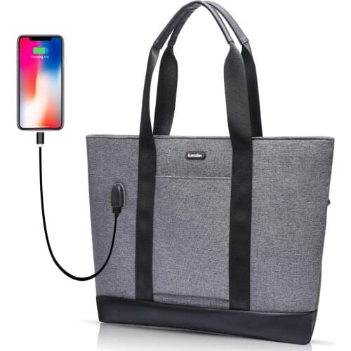 ICozzier Laptop Tote Bag 15.6 Inch Large Briefcase with USB Charging Port Water-Repellent Women Stylish Handbag for Business