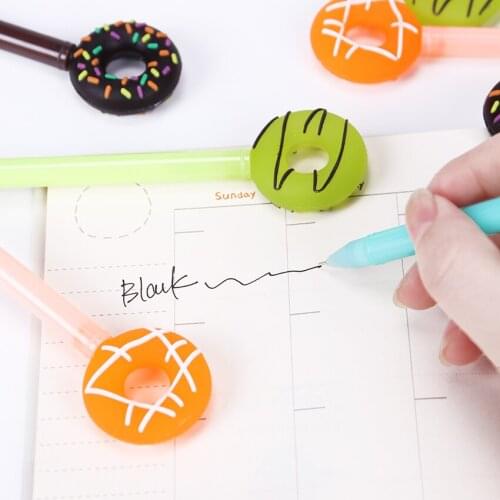 Jonvon Satone 4pcs Donuts Gel Pen Stationery For Kids Office Stationery Gift Black Ink Cute Candy Color Donuts Gel Pen Wholesale
