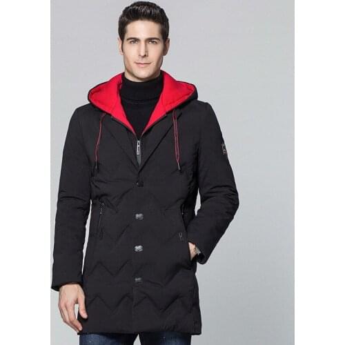 Winter Jacket Men Long Hooded Mens Down Jacket Thick Warm Down Coat Black Parka Male Jackets Casaco Masculino KJ562