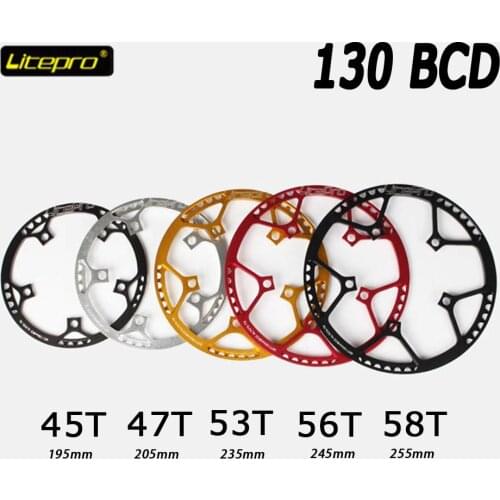 Litepro Ultralight 130 BCD 45T 47T 53T 56T 58T A7075 Alloy BMX Chainring Folding Bicycle BMX Chainwheel Bike Crankset Tooth