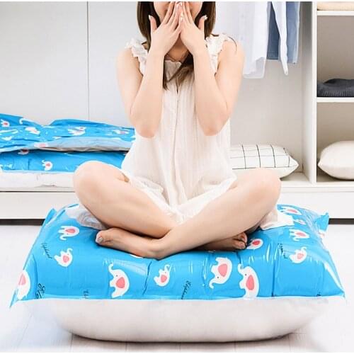 Reusable Vacuum Storage Bag Home Organizer for Bedding Clothes Quilt Travel Seal Compressed Space Saving Bags Closet Organizer