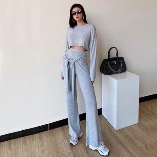 Fashion suit women autumn and winter new design high waist trousers fashion ins casual sports suit two-piece
