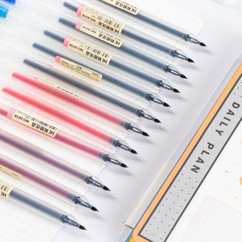 12 Color Transparent Matte Rod Gel Pen Set 0.5mm Ballpoint Refill Marker Pens Drawing Stationery Gift Office School Supply H6808