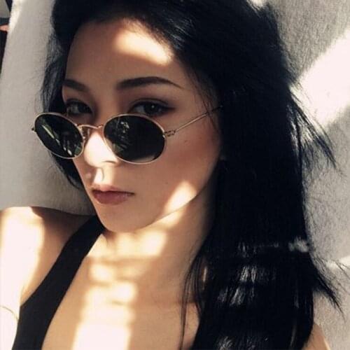 Red round glasses womens sunglasses for sun 2019 oval Brand Designer sun glasses for women vintage Female Shades Metal Frame