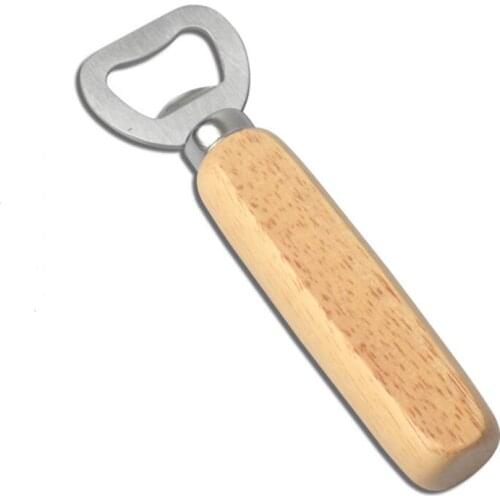 Personalized Metal Stainless Steel Beer Bottle Opener With Wooden Handle For Wedding Party Gift LX2842
