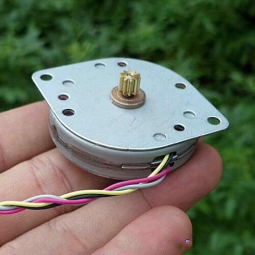 Portescap 3.6 degree DC 12V 44mm 2 phase 4 wire ultra-thin round stepper motor electric mini 0.5 module 10T copper gear