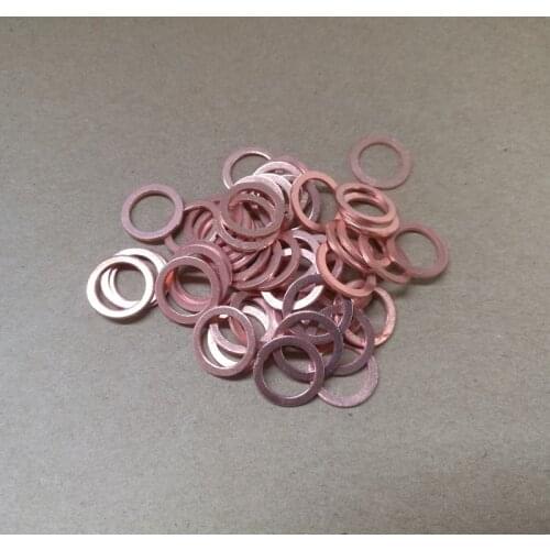 20pcs 50pcs 100pcs Solid Copper Washer Sump Plug Oil Seal Fittings 10*14*1MM Boat Crush Gasket Flat Seal Ring Tool Accessories