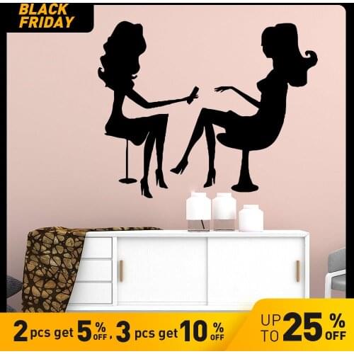 Carved beauty salon Wall Stickers Modern Fashion Wall Sticker For Baby Kids Rooms Decor Decoration Accessories