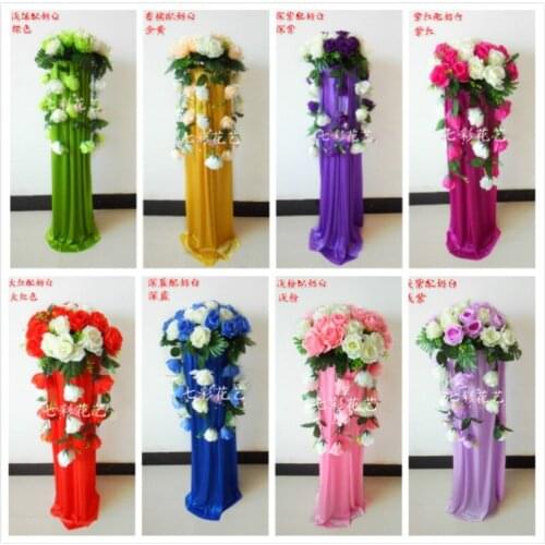 Romantic wedding decoration party flower bouquets for road lead or wedding column white flowers road lead flower 10pcs/lot
