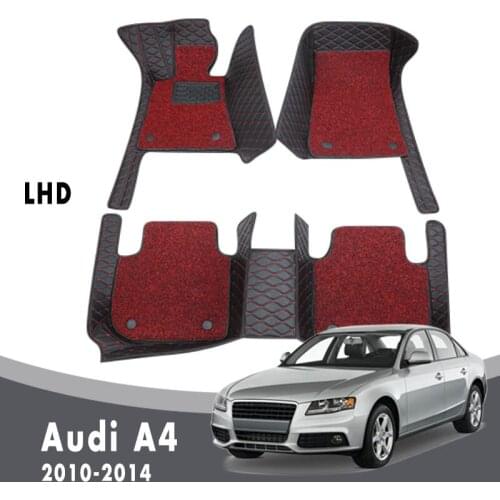 Luxury Car Floor Mats Carpets For Audi A4 2014 2013 2012 2011 2010 Auto Double Layer Wire Loop Interior Accessories Custom Rugs