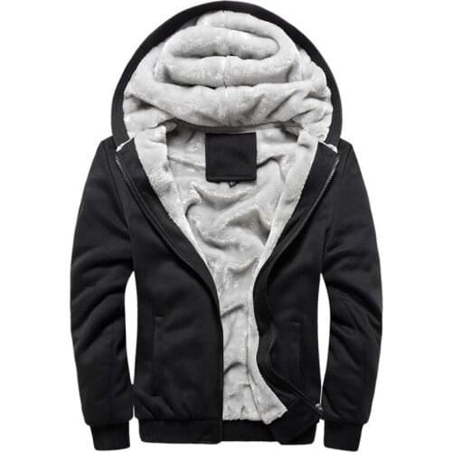 Autumn Winter Hoodies Sweatshirts Men Casual Streetwear Thick Warm Fleece Zipper Hoodie Sportwear Thermal Coats Mens Clothing