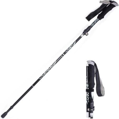 Trekking Pole Auminum Alloy Telescopic Ultralight Trekking Pole Anti Shock Hike Folding Stick Hiking Tool Walking Sticks