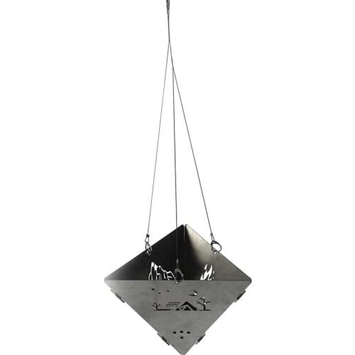 Outdoor Flame Stove Stainless Steel Triangle Hanging Platform Folding Hanging Wood Burning Stove With Storage Bag For Camping