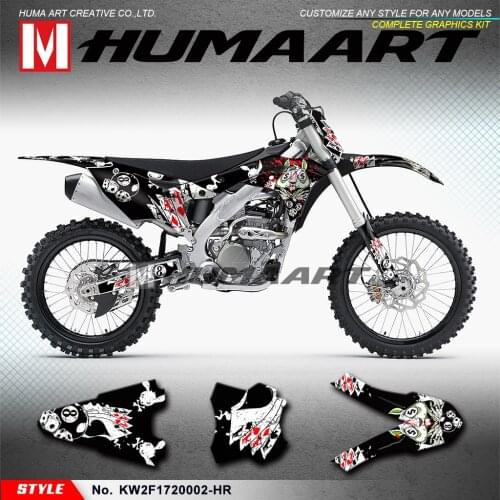 HUMAART Motorcycle Vinyl Wrap Kit Custom Adhesive Stickers for KX250F KXF250 KX250F 2017 2018 2019 2020 Decal Kit