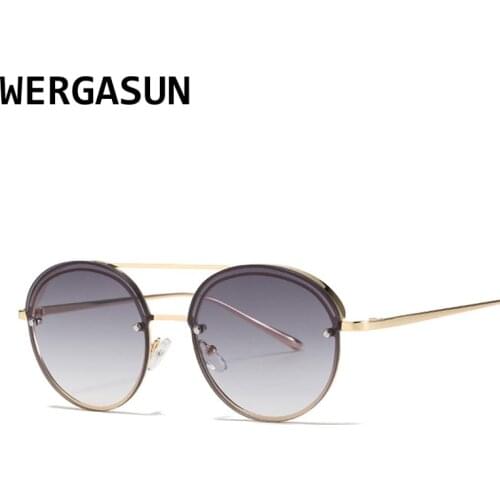 WERGASUN Vintage Sunglasses Men Brand Design Round Glasses Metal Sunglasses Women Mirror Shades UV400 Gafas de Sol