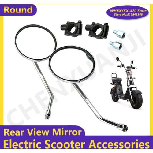 Round Universial Rear View Mirror with Mirror Base Reflector Hand Mirror Reverse Mirror for Citycoco Modified Accessories Parts