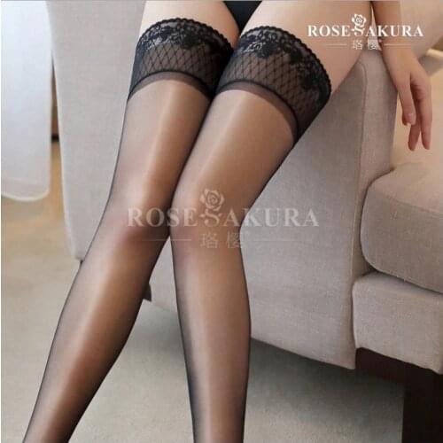 Womens Lace Top Silicone Stay Up shine thigh high socks ,knee high socks,oil flashing Pantyhose overal medias lingerie