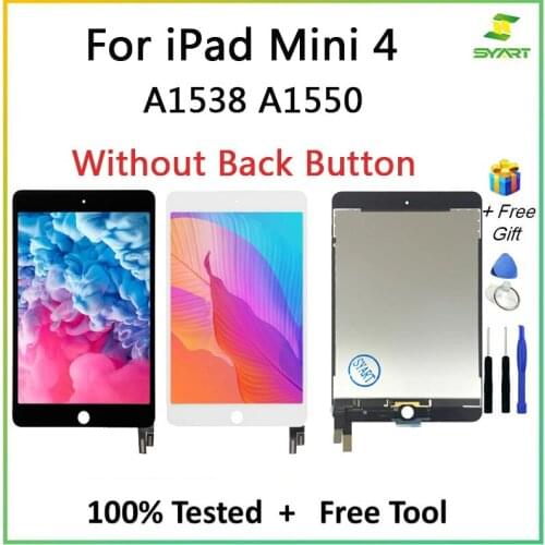 Lcd Screen For iPad Mini 4 A1538 A1550 Lcd Display Touch Screen Digitizer Assembly + Touch Screen Glass With Back Button