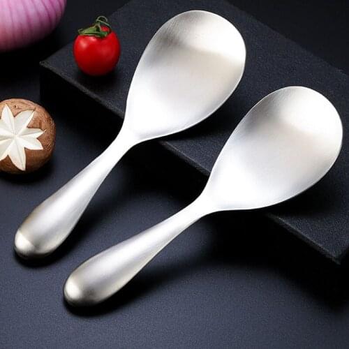 1pcs 304 Stainless Steel Non-Stick Rice Spoon Portable Thickening Scoop Cooking Utensil Rice Kitchen Tools