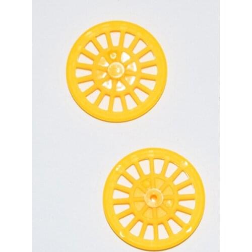 10/100pcs 27mm yellow plastic carriage wheel/four-wheel drive wheel/Technology model parts/diy toy accessories/272AH